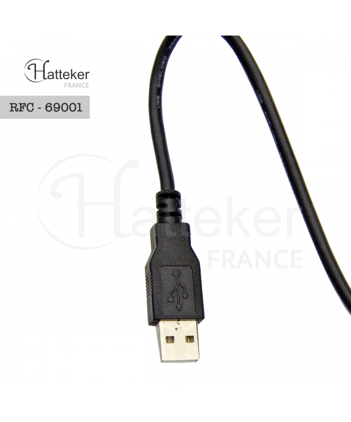 Cable d'alimentation tondeuse Hatteker RFC-69001, câble d'alimentation Noir